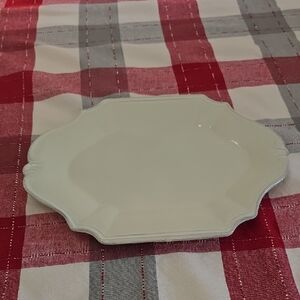 Vintage Ethan Allen Made In Italy Fatto A Mano Ceramic Serving Platter White